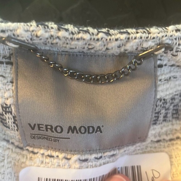 Vero Moda Fringe Trim Textured Stripe Jacket Blazer Size Unknown - Picture 3 of 4